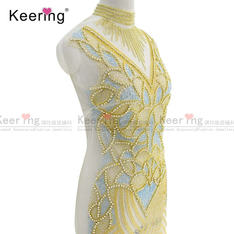 Factory  directly sale long bodice applique crystal diamond prom dress WDP-249