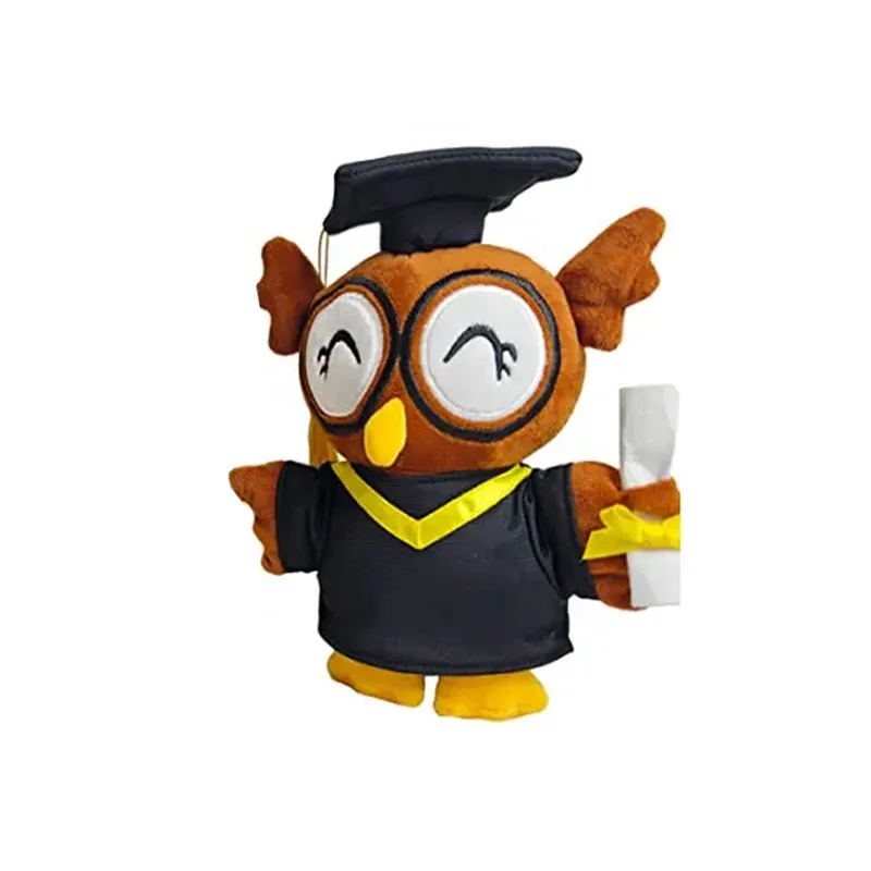 Graduation Plush Stuffed Animal Owl with Graduation hat  Diploma Gift in Graduation Dress