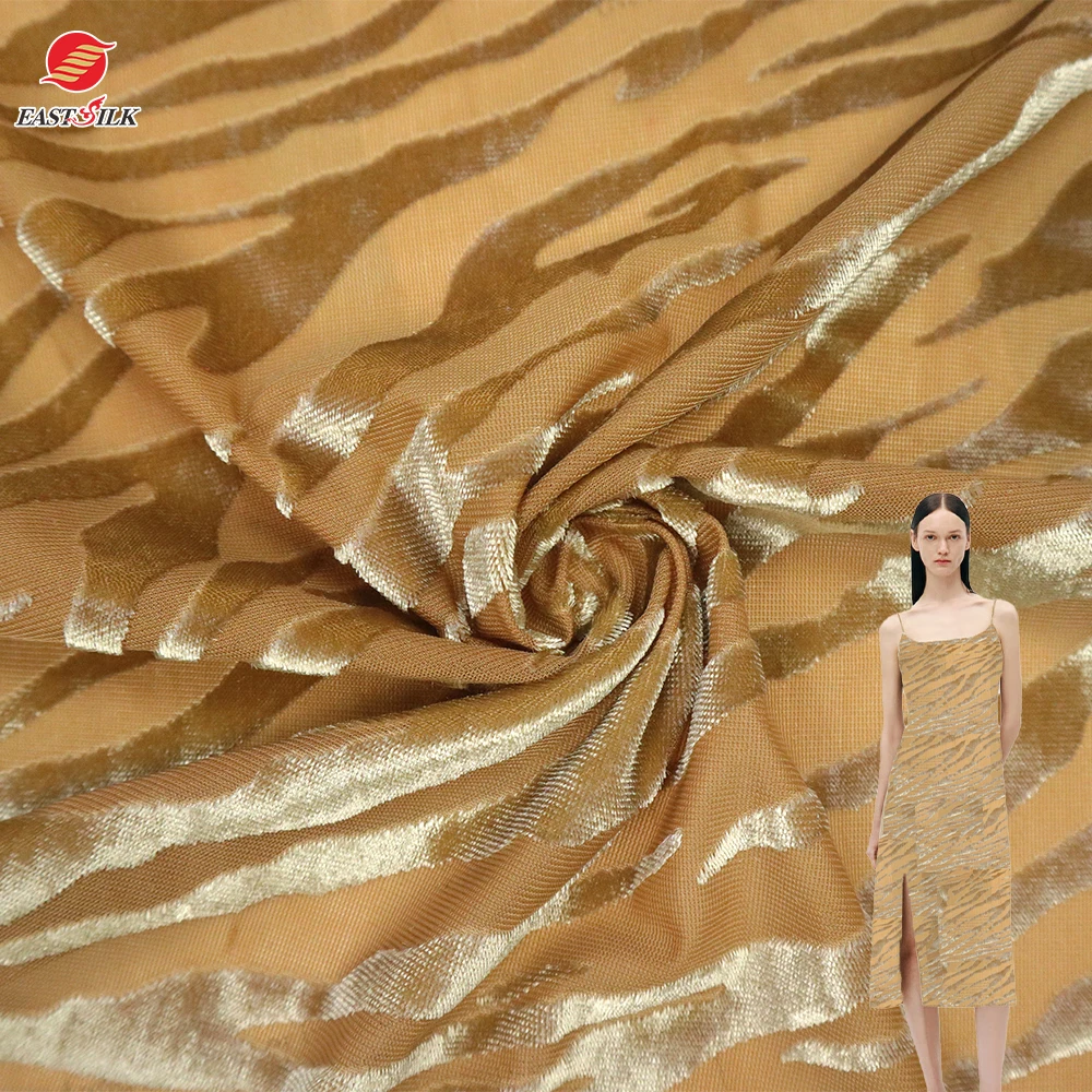 Manufacture cloth material polyester nylon stretch velboa velvet fabrics luxury burnout velvet fabric for dresses