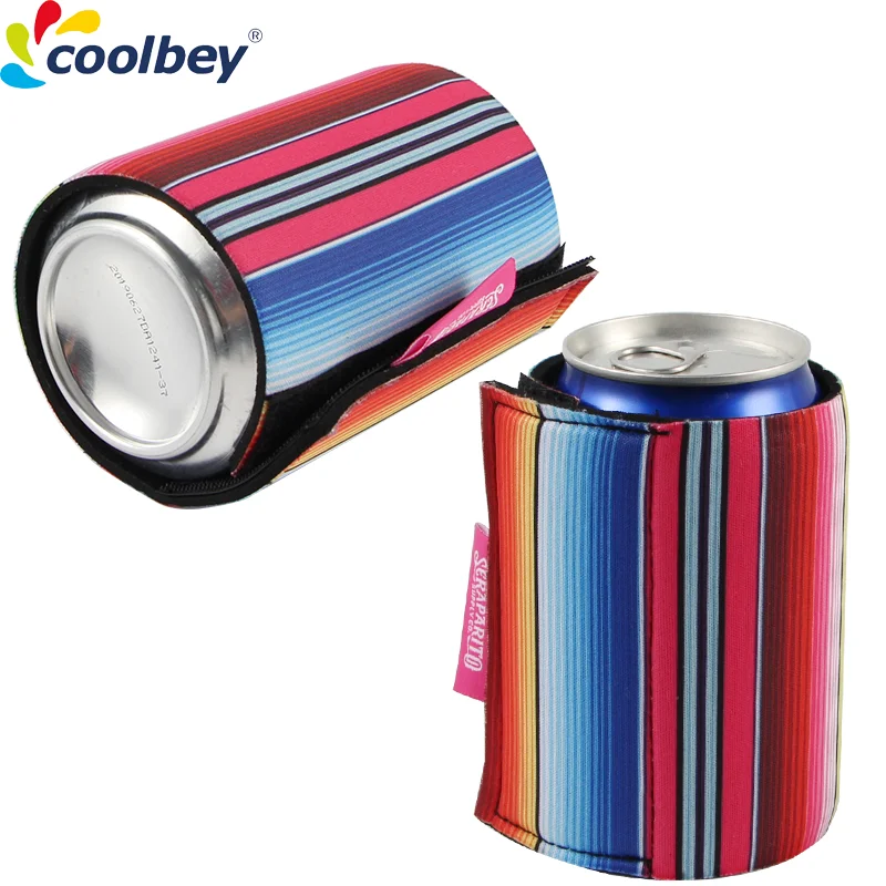 Custom Folding Neoprene Beer Can Cooler Holder Funny Slap Wrap Can Sleeve Reusable