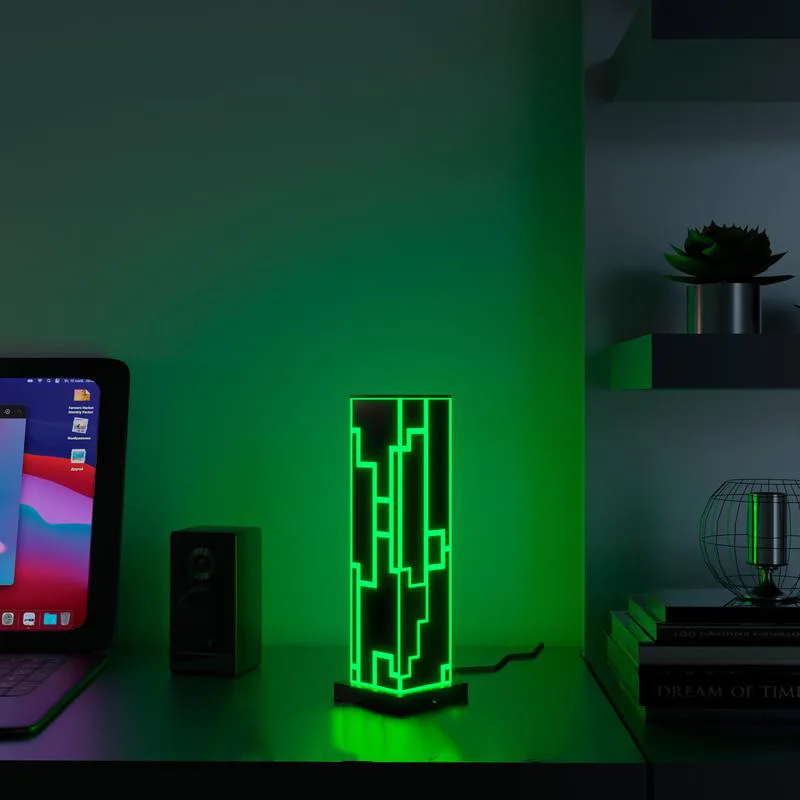 Magic Rectangle Building Table Lamp RGB Color Night Light APP Control Cube Nordic Bedroom Desk Lamp Decoration LED Acrylic Lamp