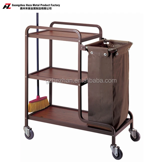 
Hotel Single-sided Metal Linen Laundry Cart Room Service Linen Cleaning Laundry Cart 