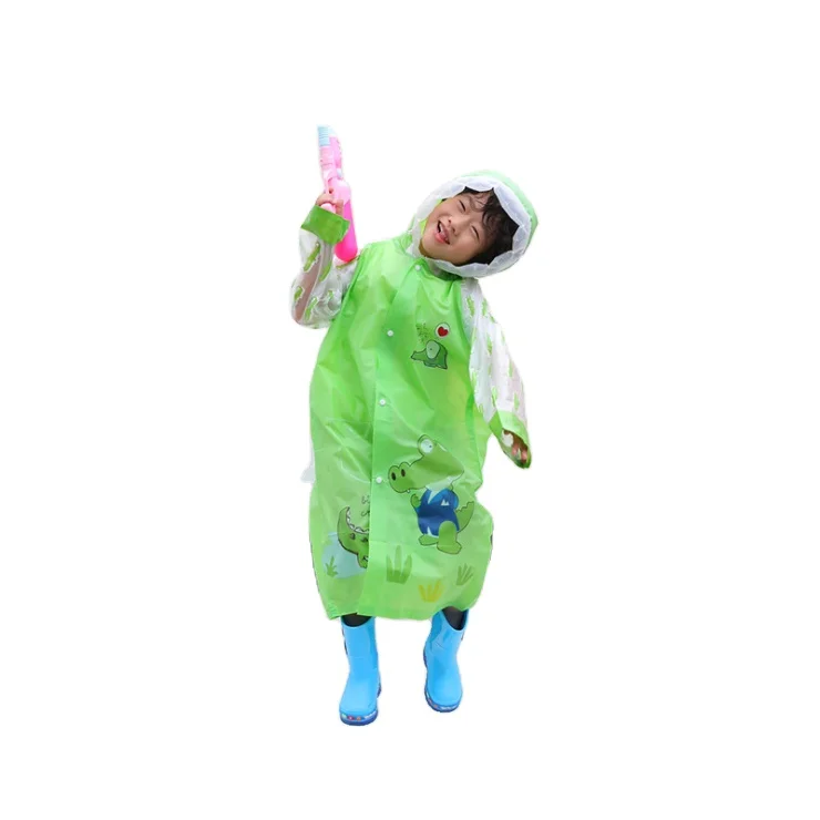 Factory wholesale Long Cute Colorful pvc raincoat for kids children waterproof with School Bag space