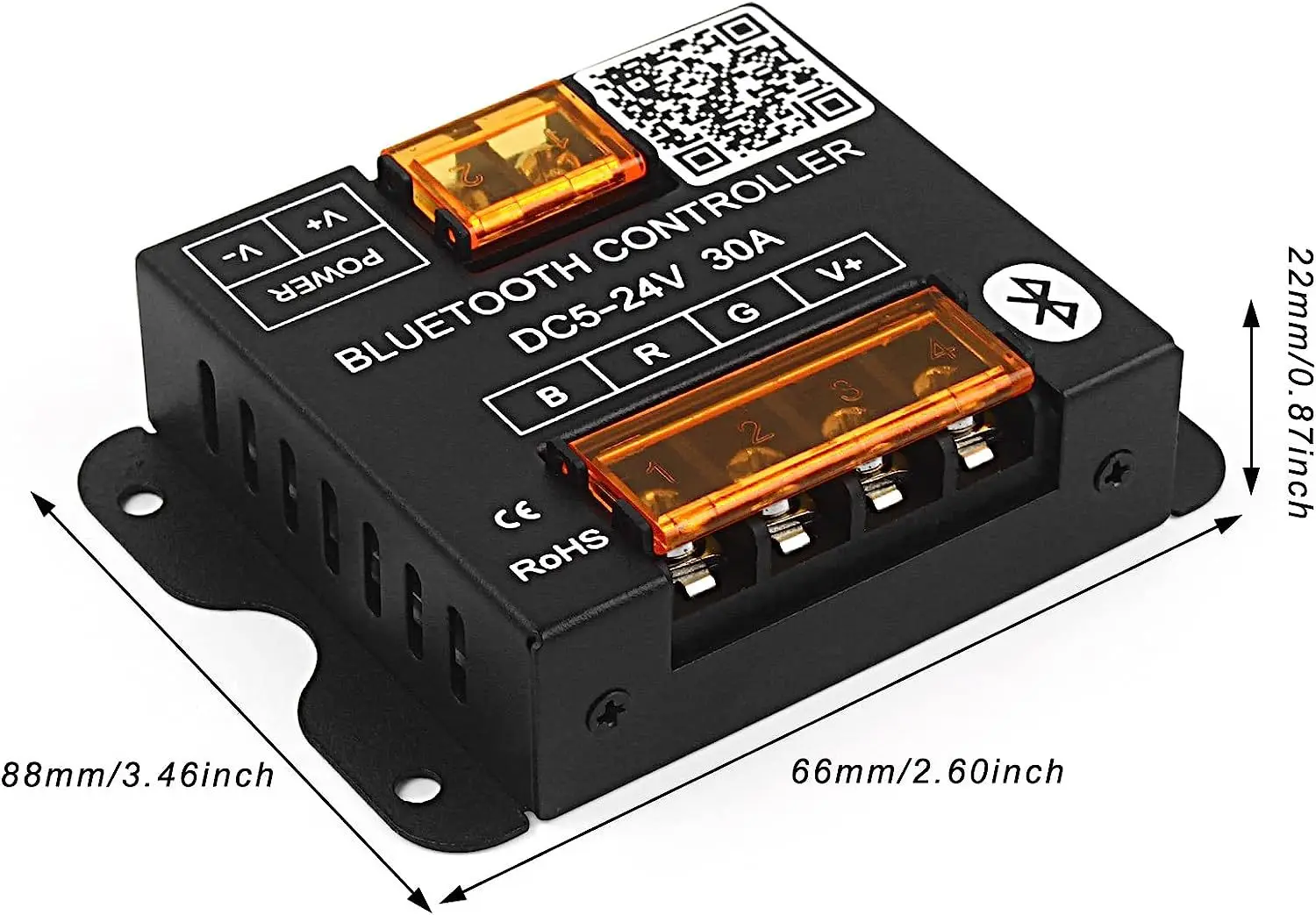 Bluetooth Музыкальный беспроводной RGB контроллер RF пульт дистанционного управления светодиодный высокого качества металлический 30A свет диммер