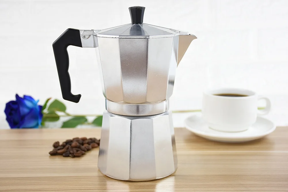 Classic Italian Style Mocha 1/3/6/9/12 Cups Polished Aluminum Stove-top Espresso Coffee Maker