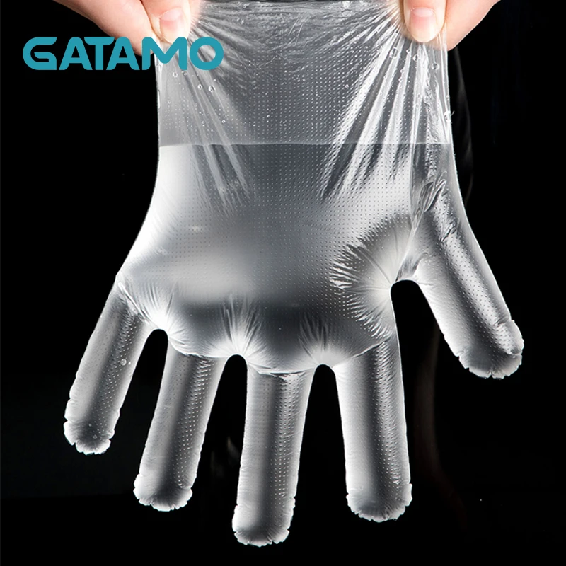 
C2 high quality fast ship manufacturing blocked food grade cheap transparent clear household pe disposable plastic gloves 