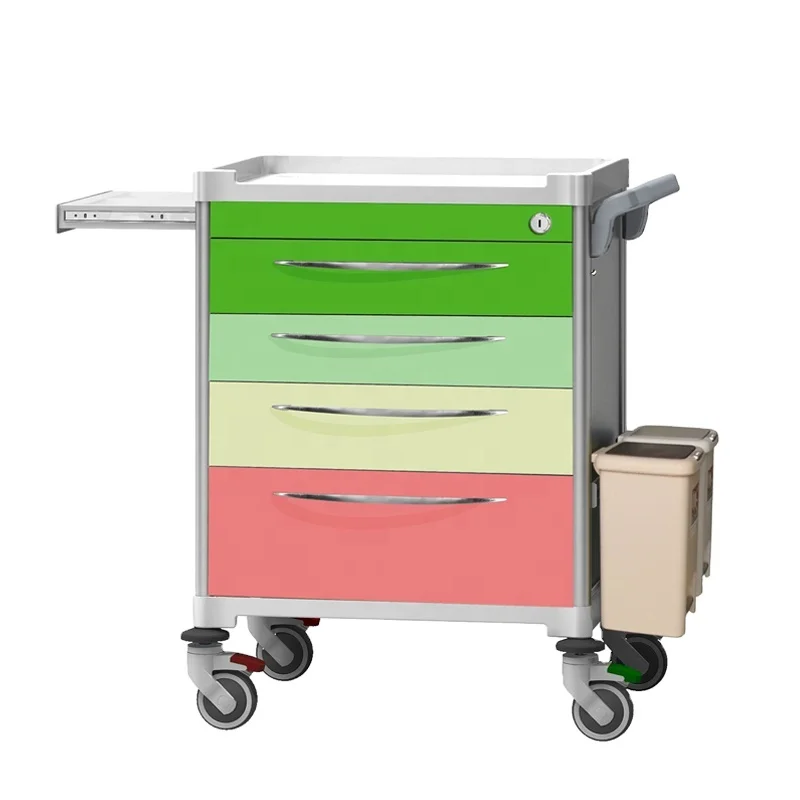 Patient trolley hospital medical medicine cart with wheels