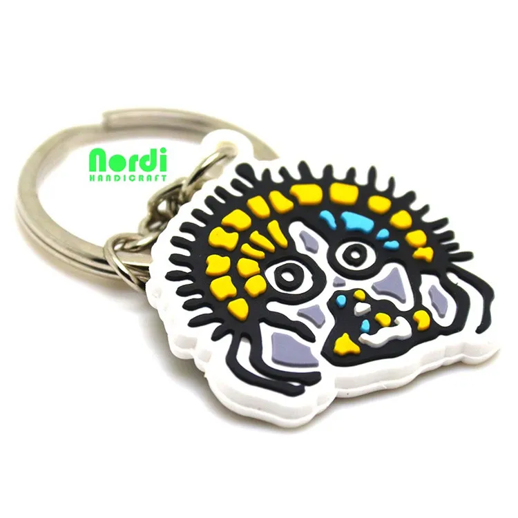 New product fashional design custom motor bike key chain,PVC key tag with metal ring