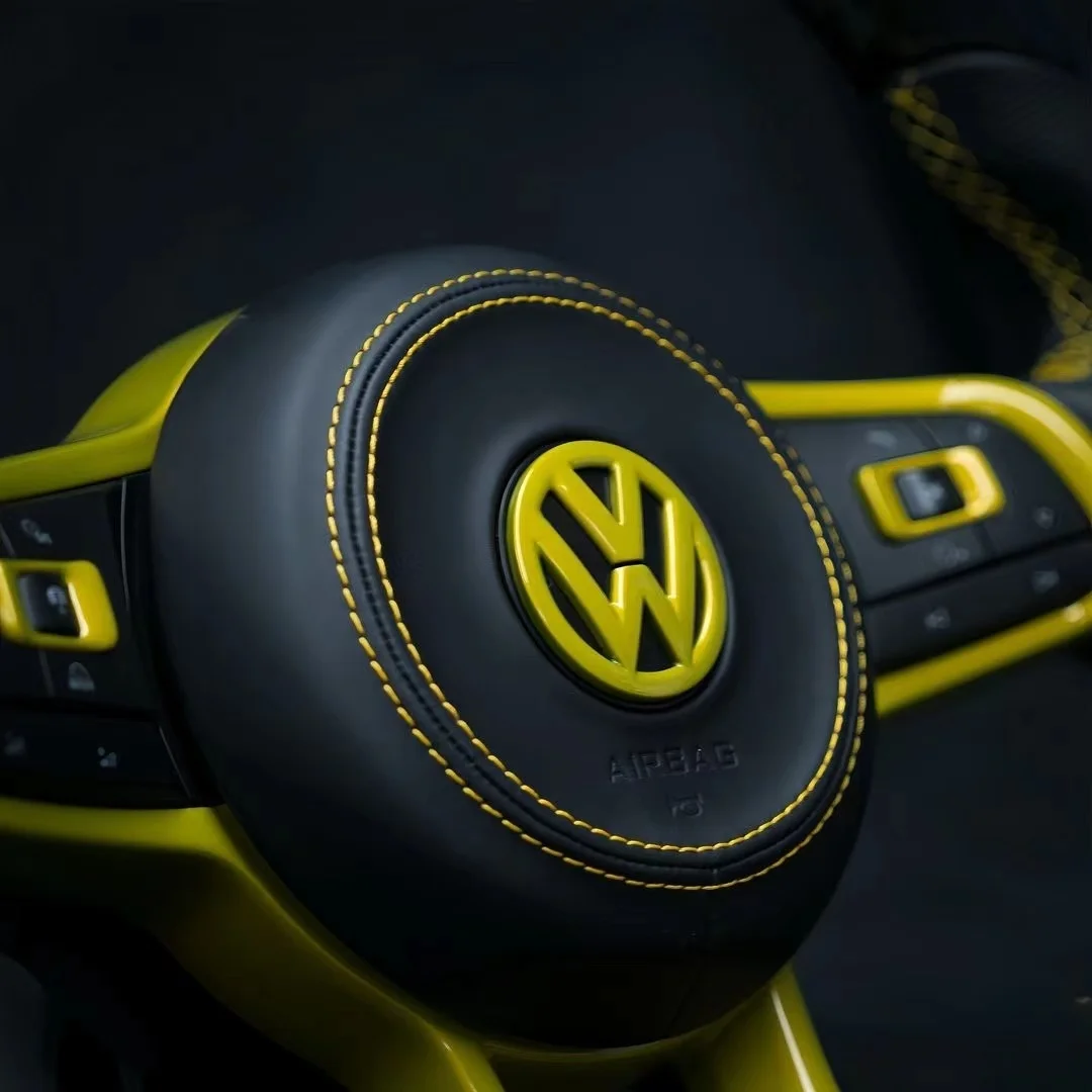 With Carbon Paddle Half Leather Carbon Fiber Steering Wheel for Volkswagen VW Polo Golf R 6 7 8 MK6 MK7 GTi Passat B7 B8 Jetta