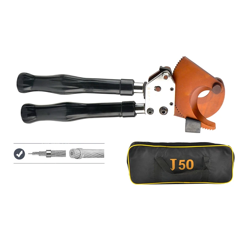 J-50 Electrical Industrial Hydraulic Feeder Cable Cutter Manual Ratchet Wire Cut Tool Universal Shear For Steel Strands