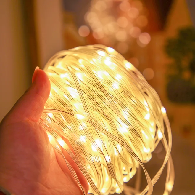 Micro Mini Copper Light with PVC Skin 50M 500LED Outdoor Christmas Lights for Decorative IP44  with transformer