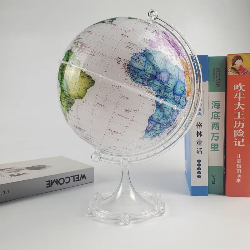 Wellfun Clear Earth Gest Gift Drawing Stand Education Relief Self Spinning Large Map Movelty Gifts Globe Earth Globe Decor Globe