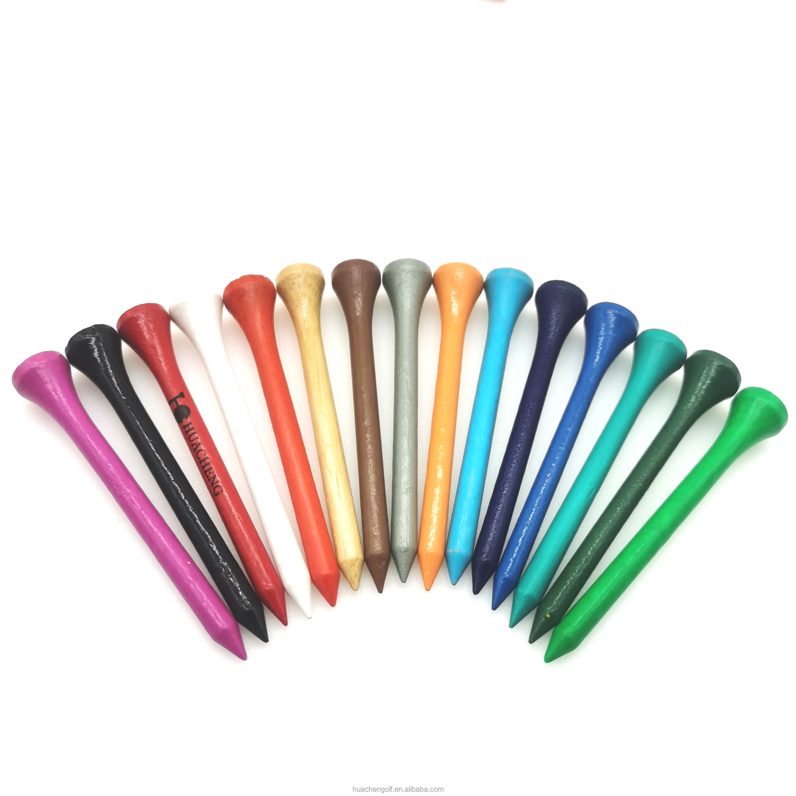 Bamboo Golf Tees Colorful Painted All Pantone Rainbow colors  Assorted Sizes for wholesales