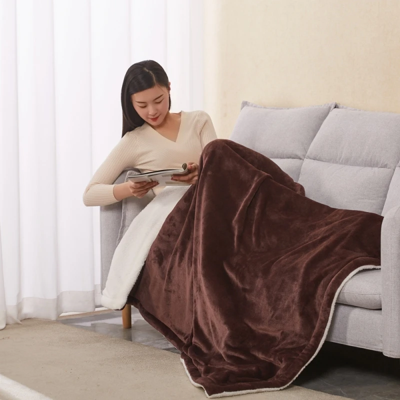 China wholesale 2023 heater wearable electric heated throw electric flannel blanket for winter