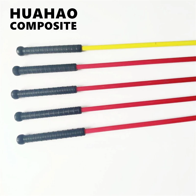 3/8inch 10mm Fiberglass cattle sticks whip rod walking stick with black rubber handle