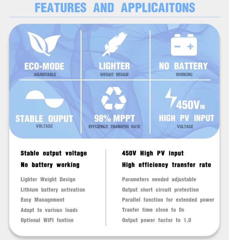 5 ква кВт 48 В Гибридный солнечный инвертор с контроллером заряда mppt все в