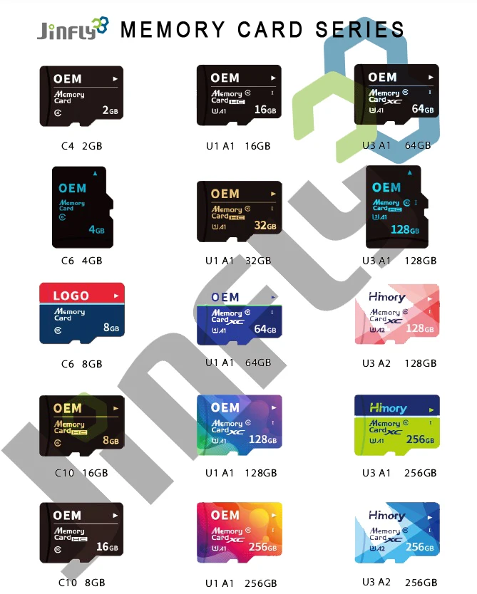 JINFLY UDP Factory Price Wholesale mp3 player TF sd card android smartphones memory cards