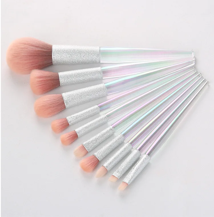 Кристальная голографическая кисть для макияжа 10 шт. хрустальная рождественский подарок набор кистей