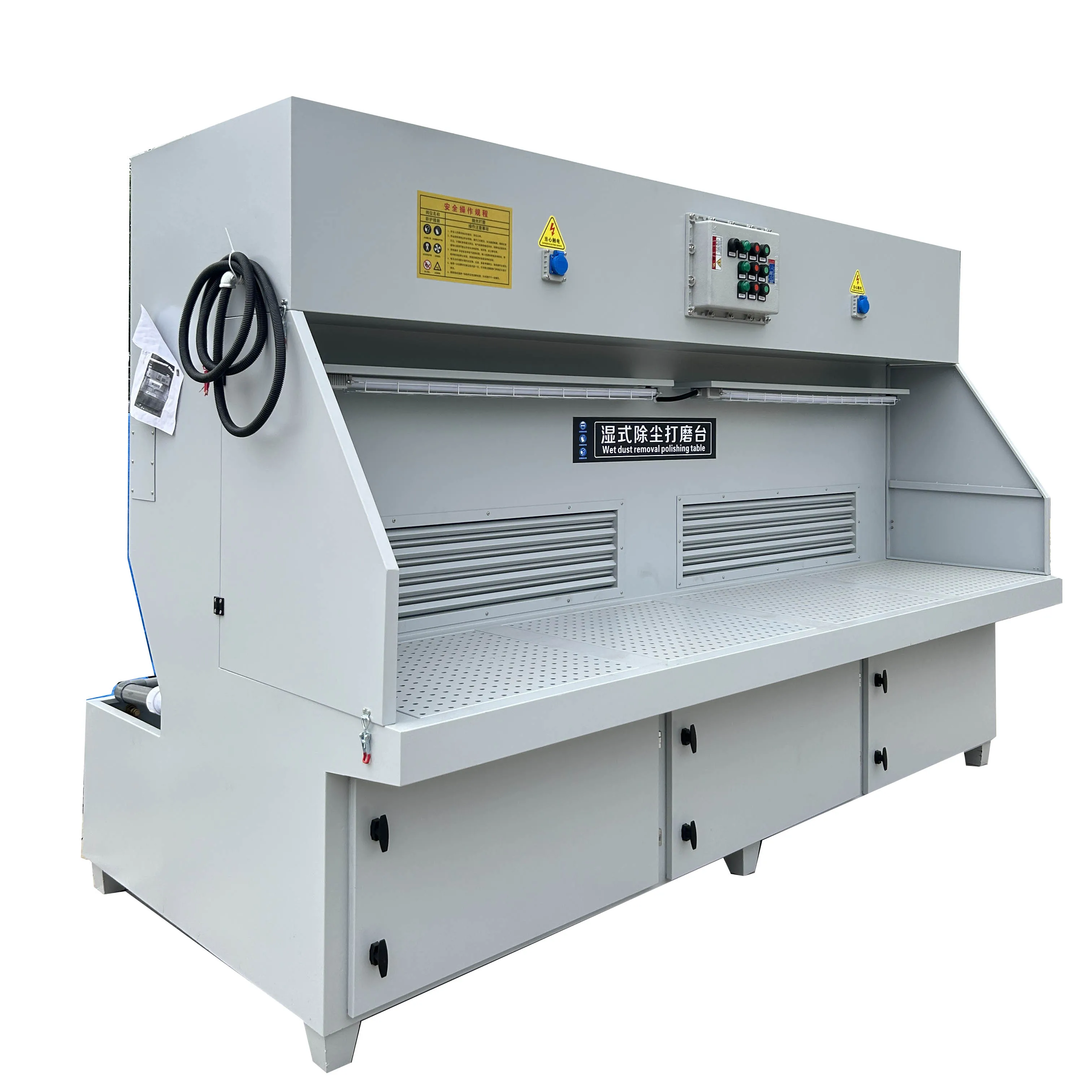 6kw customized dimension industrial grinding cabin water curtain 2m/3m/4m stainless dust removal water curtain grinding table