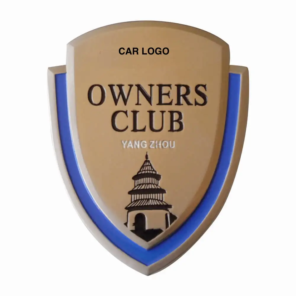 Custom 2D/3D chrome zinc alloy self adhesive metal car sticker club masonic car logo emblem badges