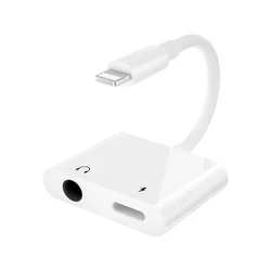 Export hot products HANPU 2 in 1 3.5 mm headphone jack adapter for lightning to 3.5mm headphone jack audio charge adapter