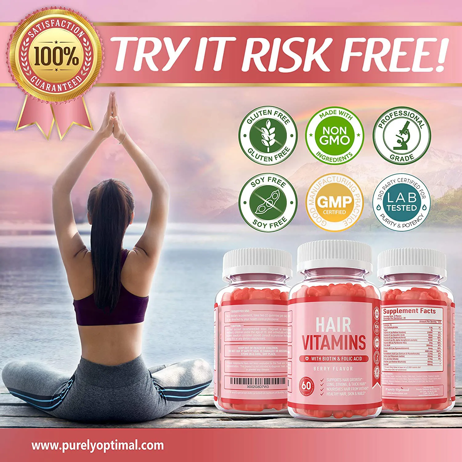 HAIR VITAMINS WITH BIOTIN  FOLIC ACID