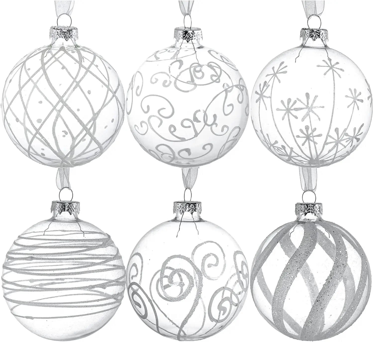 New painted customized christmas ornament glass christmas ball ornaments glass snow ball hanging ornament