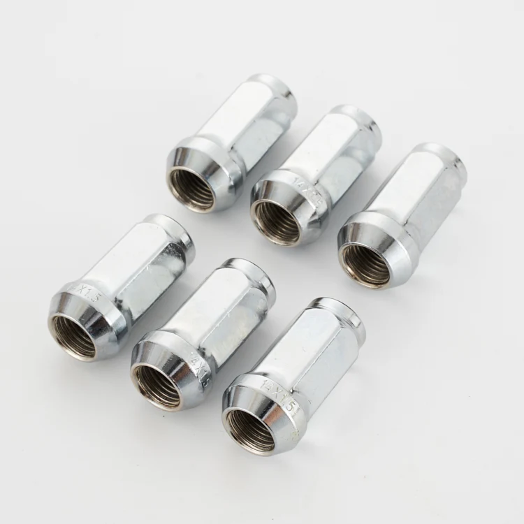 sell like hot cakes SUV 14x1.5 steel black  wheel nuts 12*1.5  19mm hex conical wheel lug nuts / chrome mag hex lug