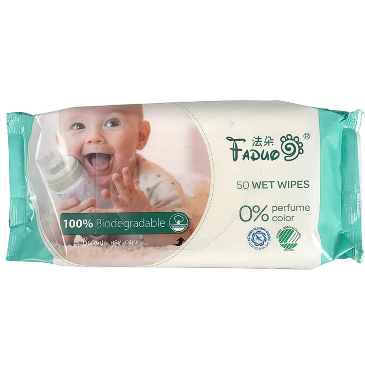 Source factory custom 100% organic biodegradable flushabe bamboo baby wet wipes