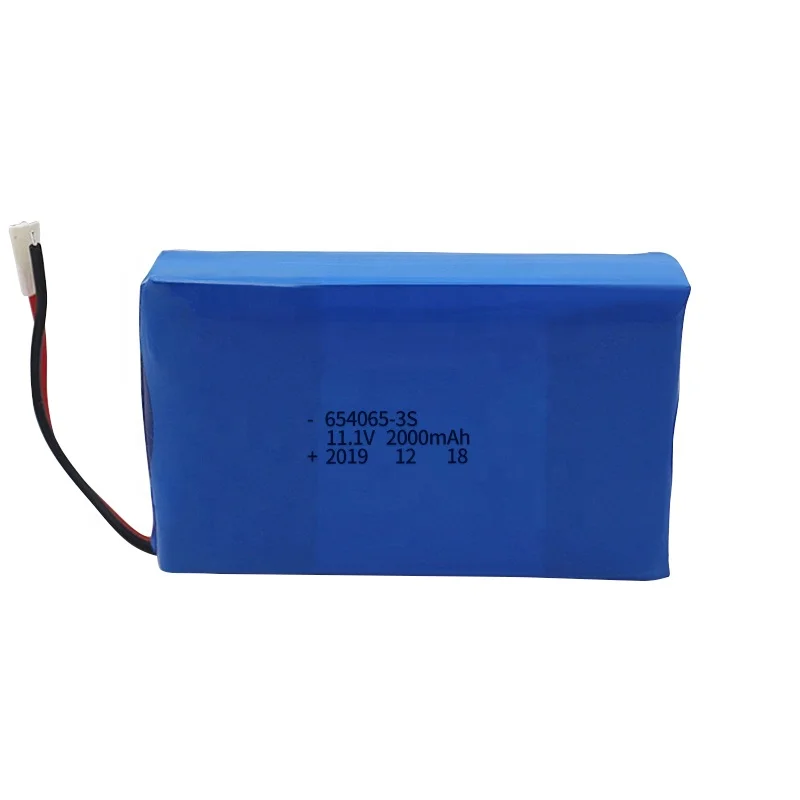654065 Rechargeable Lithium Ion Polymer Battery 2000mah 11.1v 3s Lipo Battery For Wall Lamp