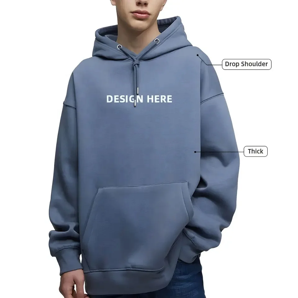 OEM Manufacture Casual Clothing Custom Logo Blank Plain Oversized Hoodies Heavy Weight Pullover Hoodie