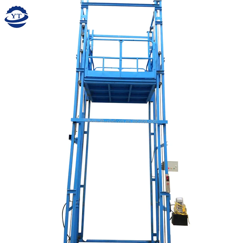 Hydraulic Goods Material elevator Freight Elevator Guide Rail Vertical Ladder Cargo Lift for warehouse