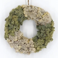New design two colors spliced moss wreaths grayish green preserved moss garland natural moss wreath