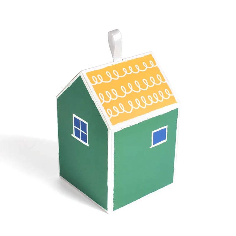 Exquisite Colorful Little House Gift Boxes Cookie Box House Shape Candy Box For Birthday Party Supplies