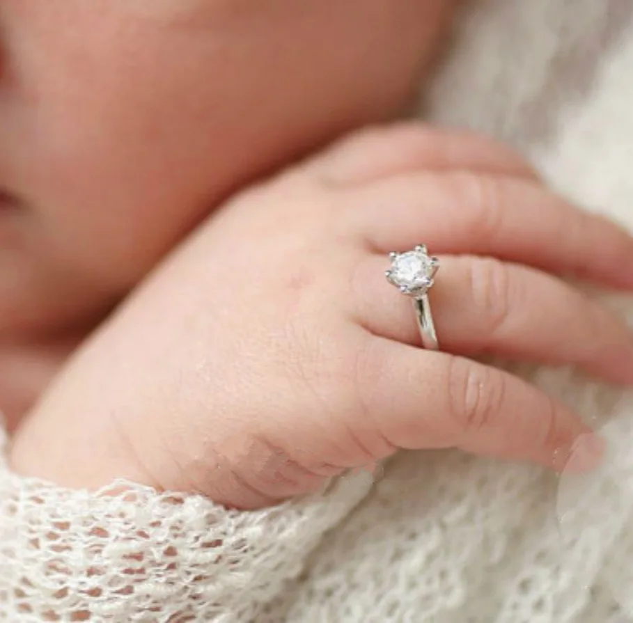 Newborn photography rhinestone ring photo studio props newborn baby ring