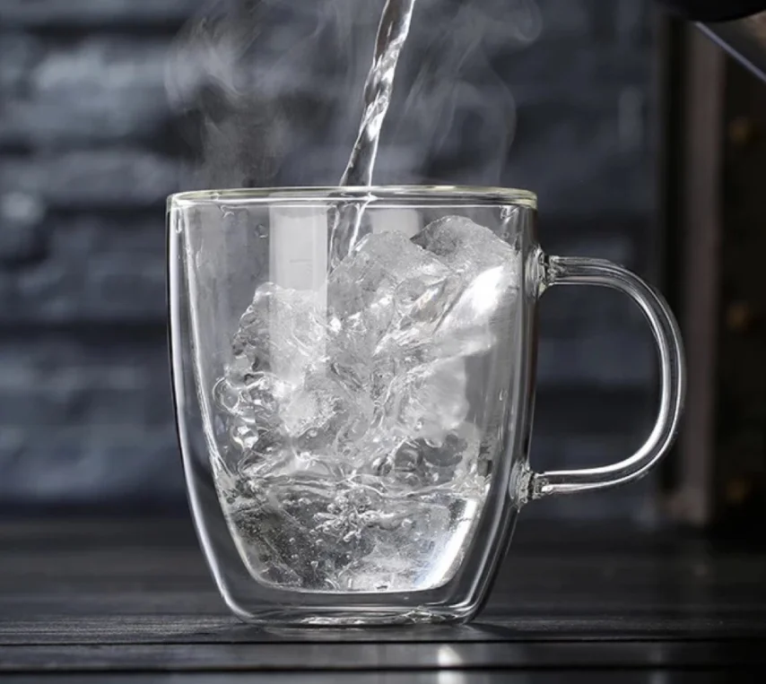 wholesale double cup double wall glass latte coffee espresso cappuccino glass tea cup set glass mug