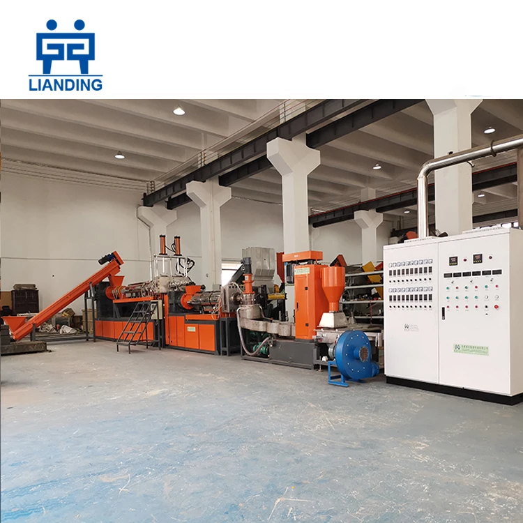 New condition pp pe plastic recycling pellet making machine / plastic film granulating plant price