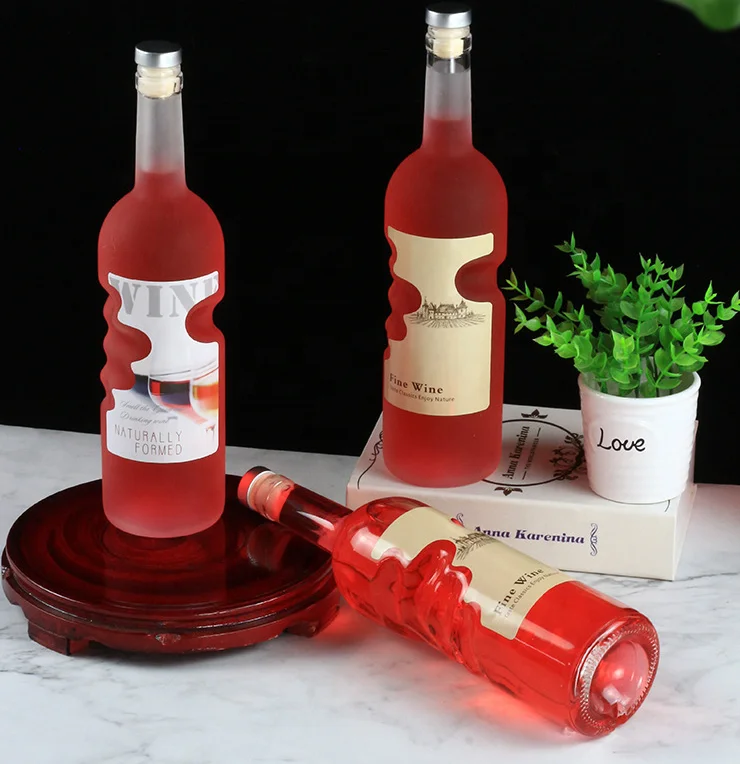 Free Sample Unique Colorful Electroplating 500ml 750ml Empty Wine Glass Bottles Red Wine Bottle