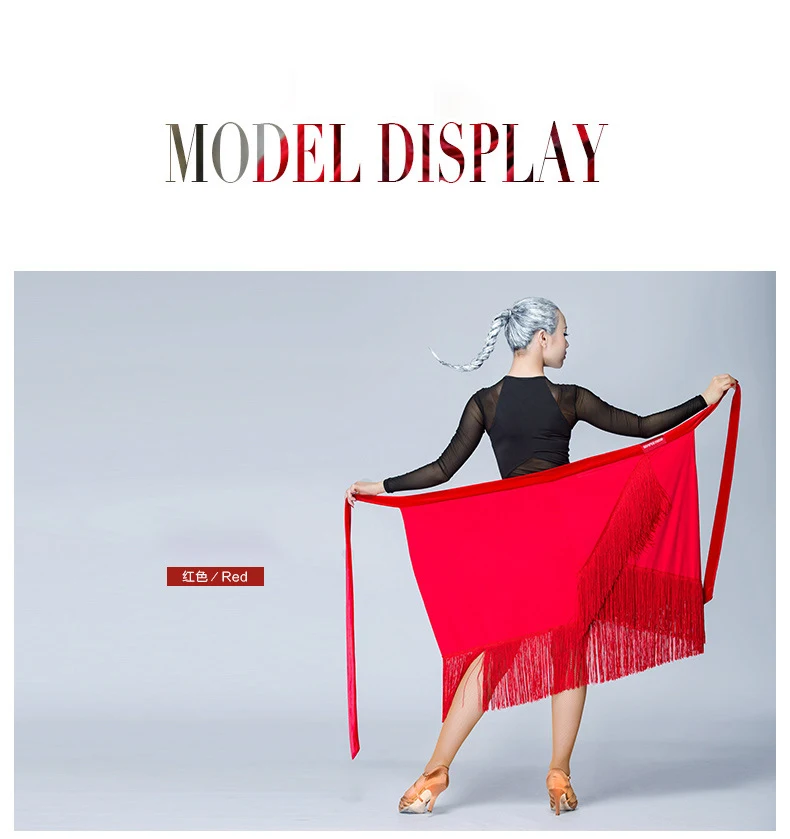 Wholesale Children Women Latin Fringed One Piece Hip Scarf Latin Dance Short Lace-up Hip Scarf