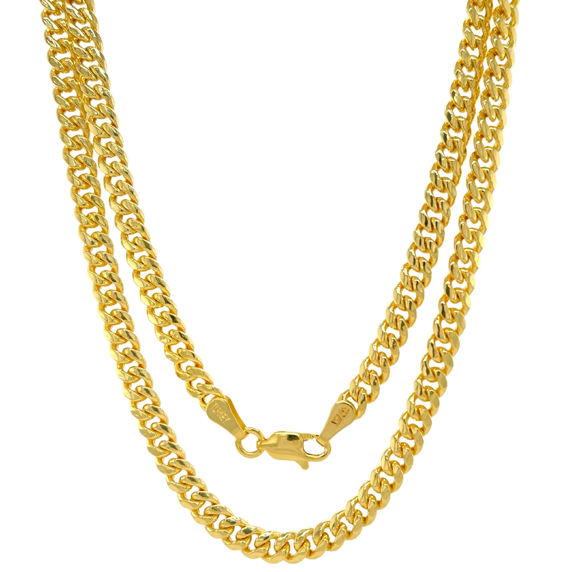 Miami Cuban Link Chain 14K Soild Gold Necklace Custom Gold Chain 18k for Men