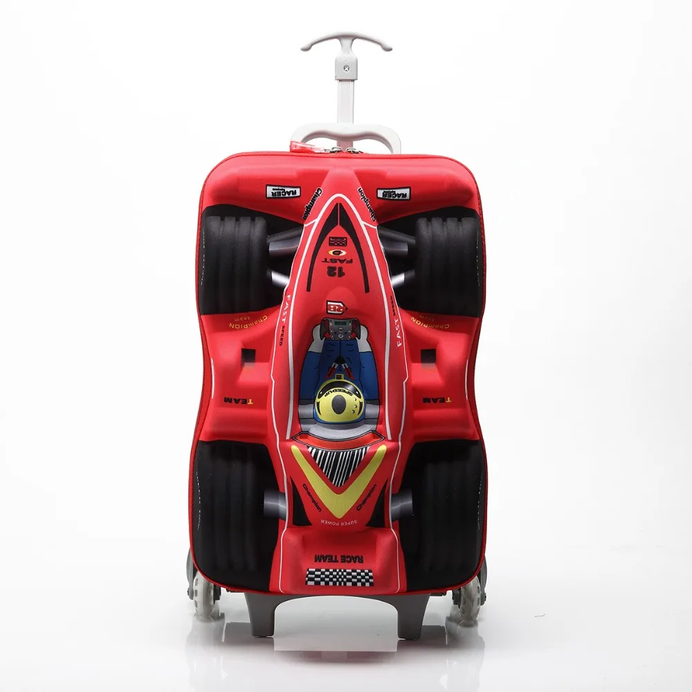 Kids cars Travel Luggage 3D stereo Climb stairs Pull rod box cartoon child pencil box children COOL school suitcase Boarding box