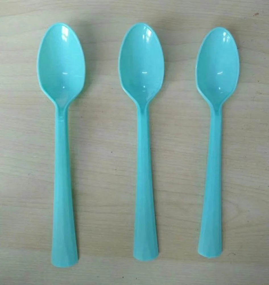 ice cream blue plastic spoon