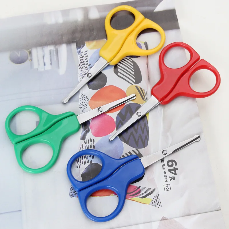 Blunt Tip Stainless Steel round Nose Hair & Nail Scissors for Babys Students Handmade Household Use