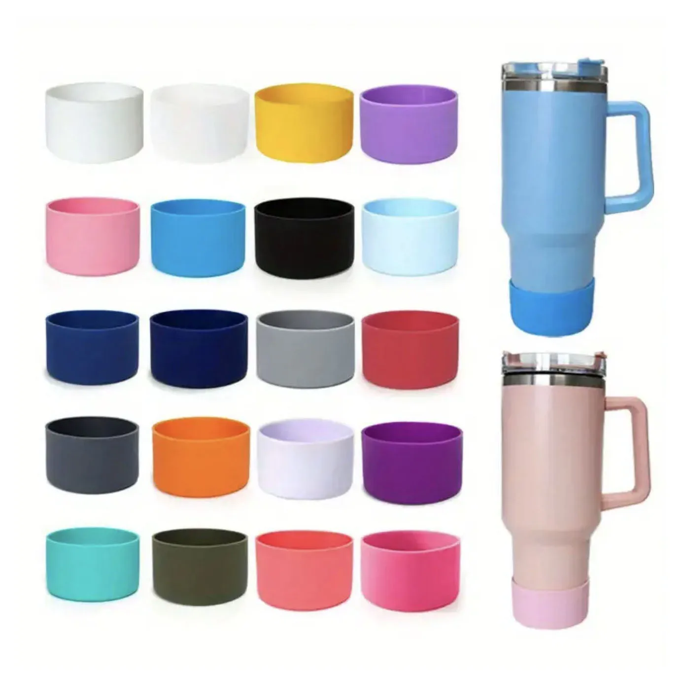 pink leak proof cup drinkware bar accessories set 10mm straw topper cap silicone boot and straw cover for stanleyy cup