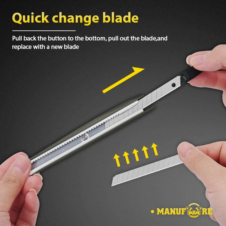 snap-off utility knife push button knife 9 mm carton opener