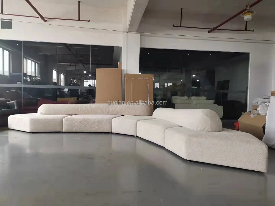 Italian light luxury rock sofa living room special-shaped personality module corner combination fabric curved sofa