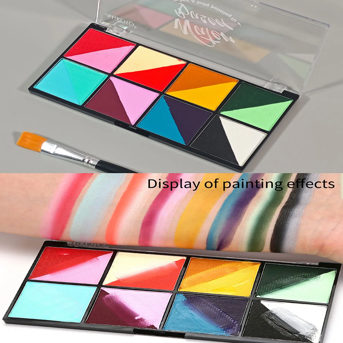 Face Paint Cake Water Activated Neon UV Color Eyeliner Aqua Cosmetic Eye Liner Make Up Party Palette