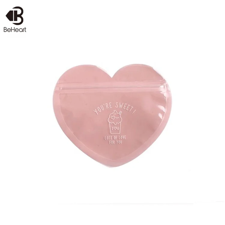  Оптовая продажа прекрасный подарок Beheart с принтом упаковка для шоколада мешки конфет на молнии домашних животных пустой мешочек в форме розового