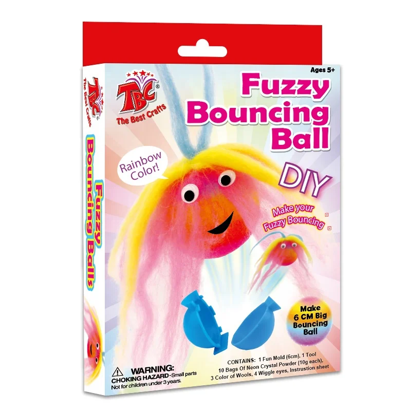 China manufacturer Non-toxic TBC Brand DIY Novelty Kid Toys Make your own Furry Bouncing Ball