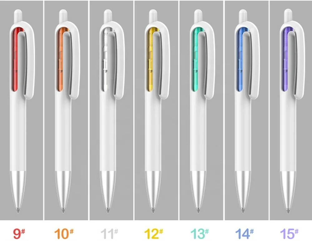 advertising branded names logo promotional blank white red blue green orange plastic ballpoint pen custom